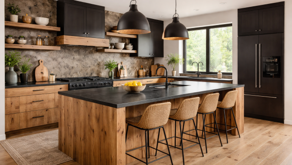 Kuchnie na wymiar Tarnowskie Góry | Styl Modern Rustic | Drewno